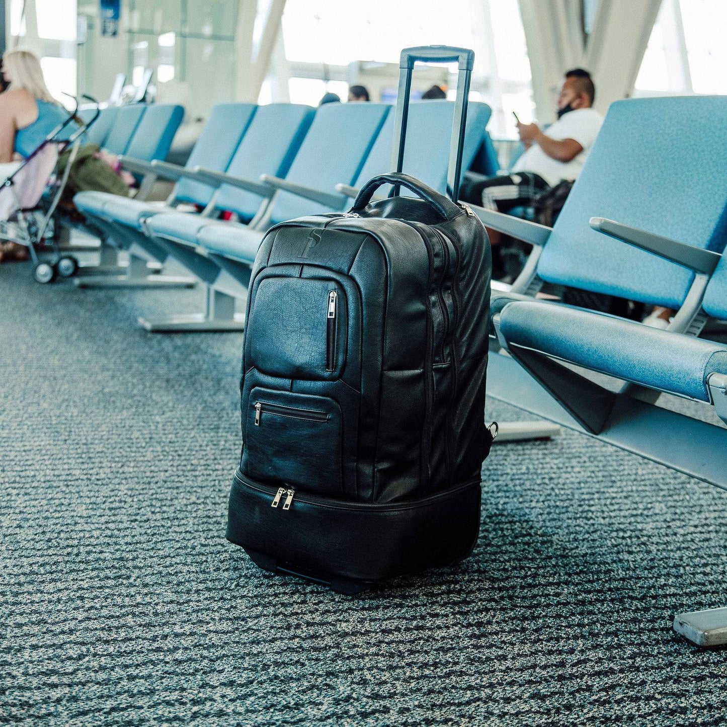 Black Leather Carry-On Roller Bag (Only 150 Made)