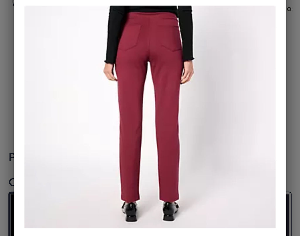 Belle by Kim Gravel Reg Perfect Ponte Straight Leg Pant. Black/Regular 14