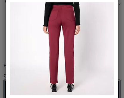 Belle by Kim Gravel Reg Perfect Ponte Straight Leg Pant. Black/Regular 14