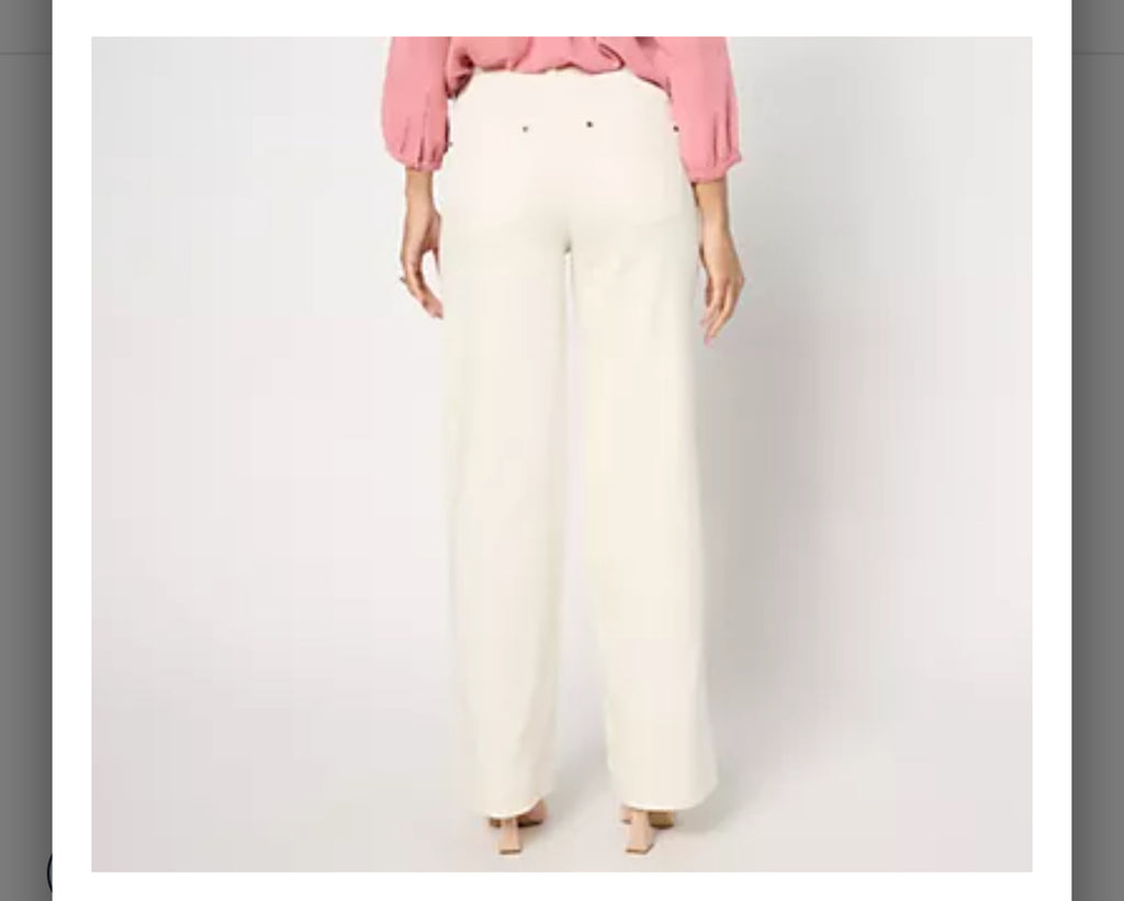 Belle by Kim Gravel Petite TripleLuxe Twill Dressy Trouser Jean. Seed/Petite 16