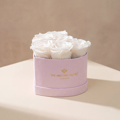 Baby Heart Light Pink Box | White Roses