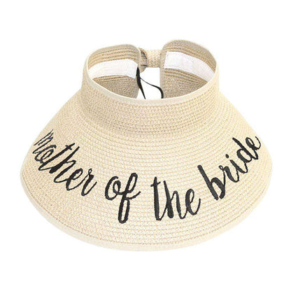 Mother Of The Bride Message Roll Up Foldable Visor Sun Hat