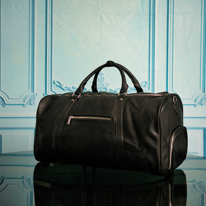 Black Leather XL Signature Bag Set (XL Signature Backpack and Duffle Bag)