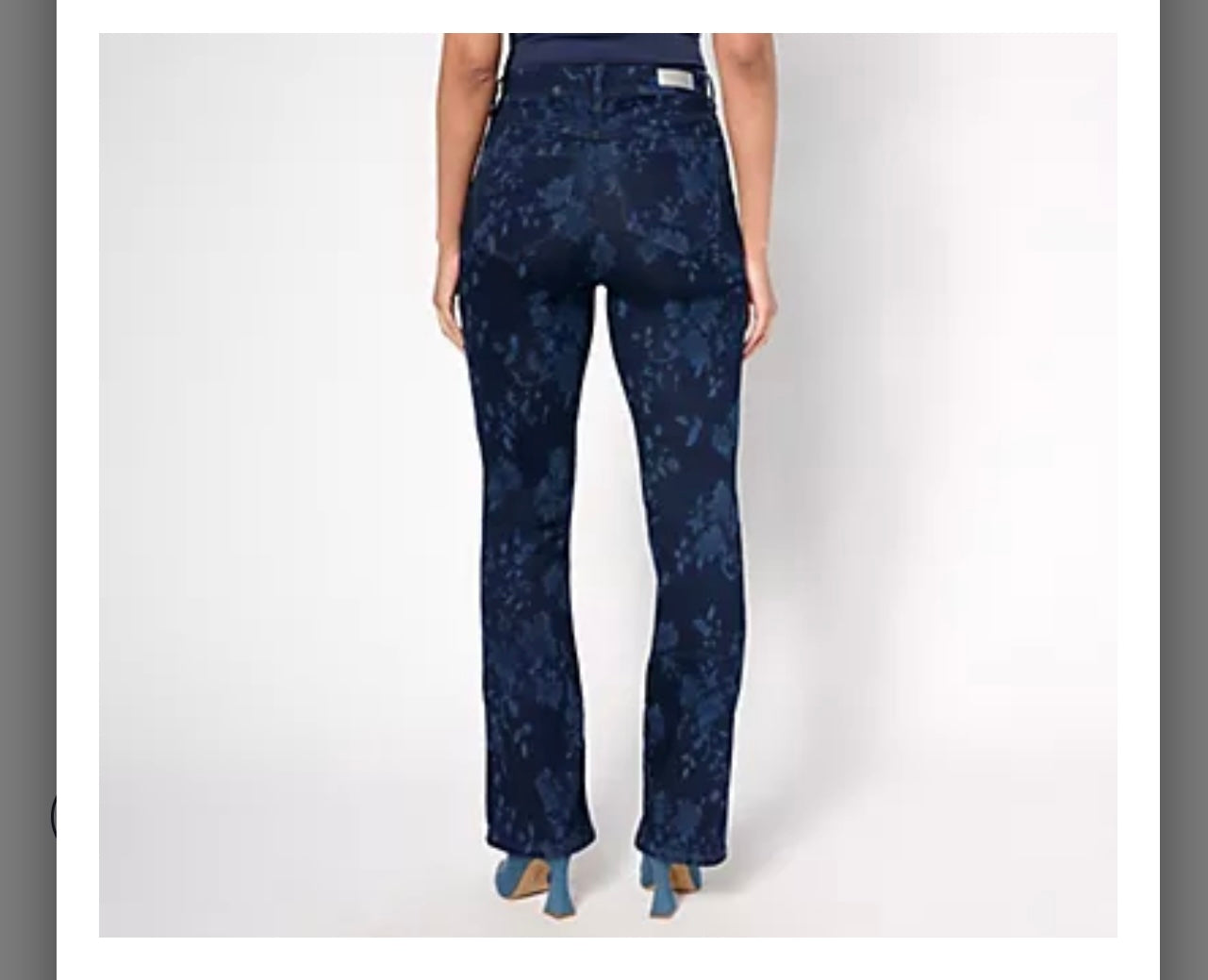 nicole by Nicole Miller Regular Classic Dream Denim Bootcut Jean. Leaf Print, Regular 8