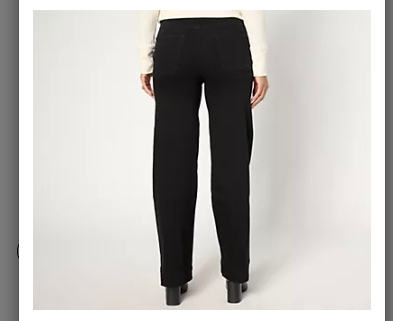 Denim & Co. Petite Black Easy Stretch Full-Length Trouser Jeans. Black/petite 8
