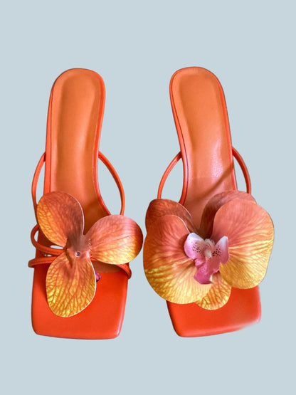 Women Heeled Slide Sandals. Second. Size 8