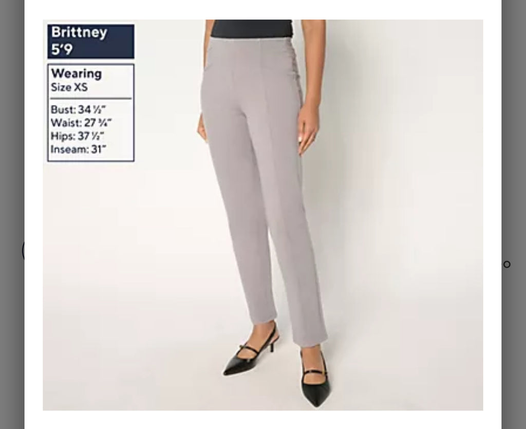 Susan Graver Regular Ponte Knit Pull-On Pants w/ Seam Detail