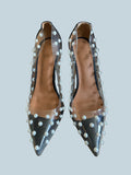 Iadore Women High Heeled Pump with Studded Pearls. Secondhand. Size 8