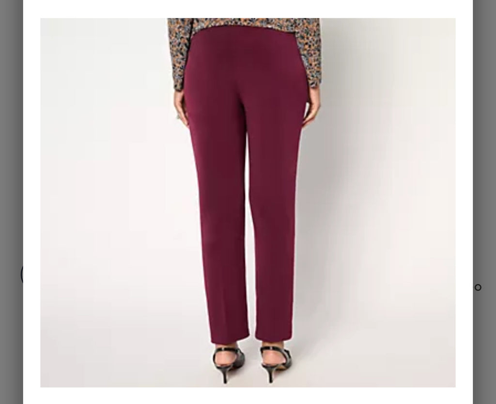 Susan Graver Modern Essentials Regular Liquid Knit Slim Pant. Black/Large