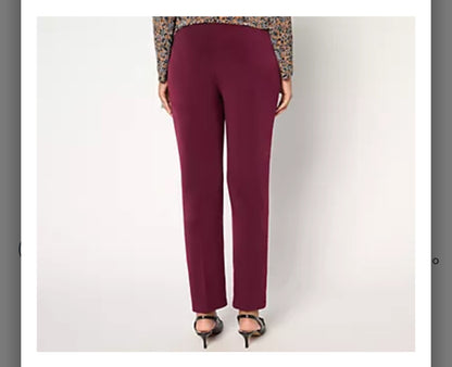 Susan Graver Modern Essentials Regular Liquid Knit Slim Pant. Black/Large