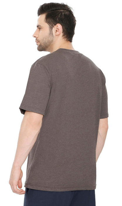 Men's Heavyweight Short Sleeve V-Neck T-Shirt – Relaxed Fit Cotton Blend with Pocket