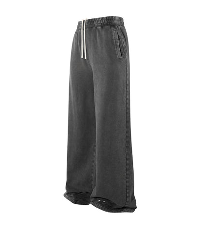 CHARCOAL DISTRESSED SWEATPANTS