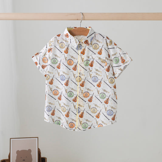 Jazz Festin' Short Sleeve Collared Shirt