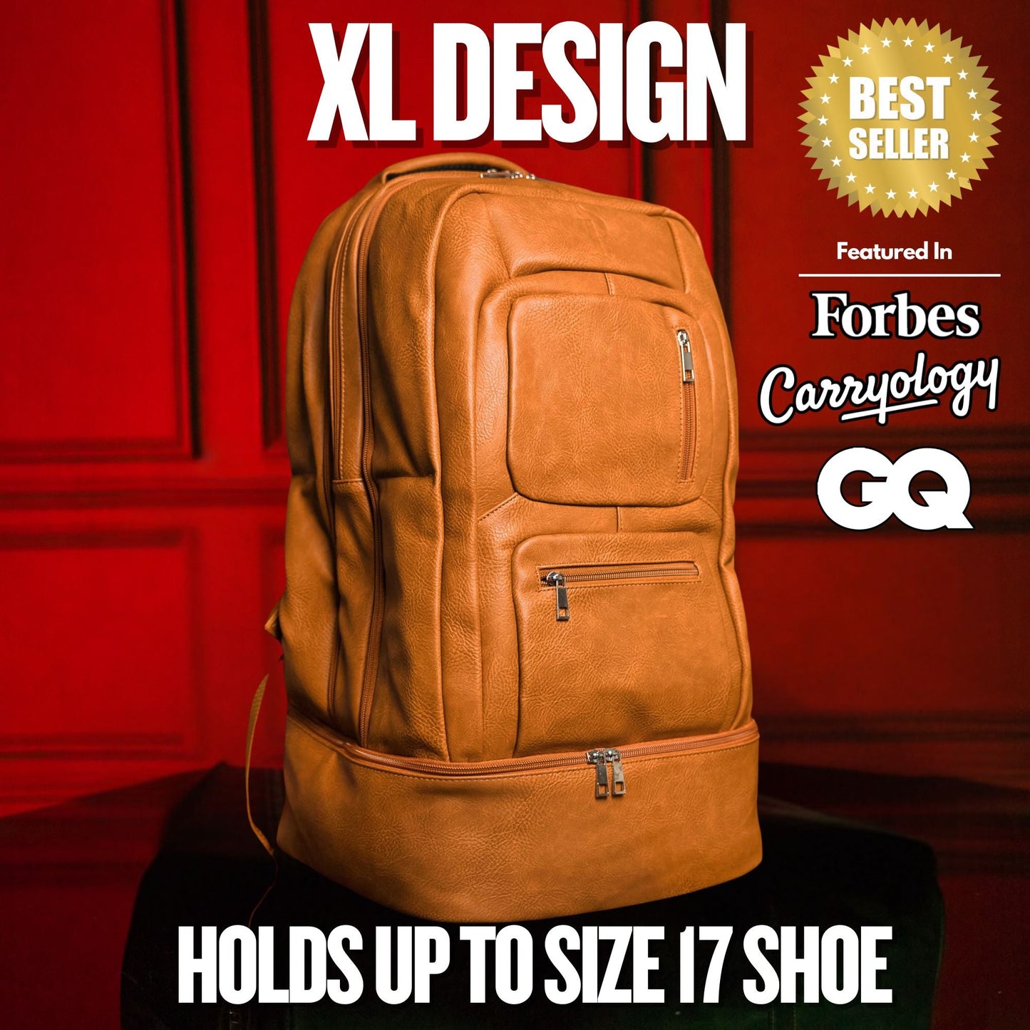 Brown Leather Patented Carry-on Bag (XL Design) (Only 300 Made)
