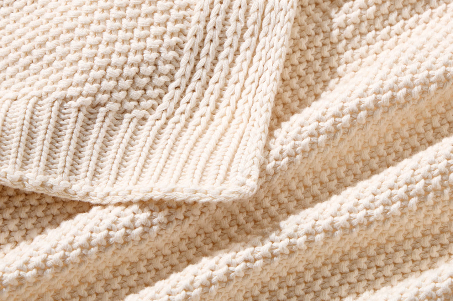 Seed Stitch Cotton Throw Blanket