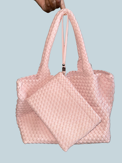 Braided Tote Bag with Purse. Like New