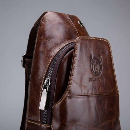 Men's Genuine Leather Sling Bag – Structured Office Carry