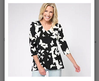 Attitudes by Renee Como Jersey V-Neck Hi-Low Top