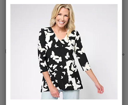 Attitudes by Renee Como Jersey V-Neck Hi-Low Top