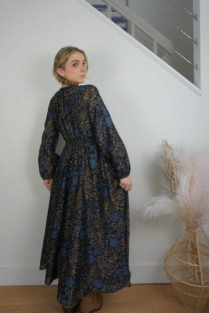 Aria Maxi Dress - Blue Flower