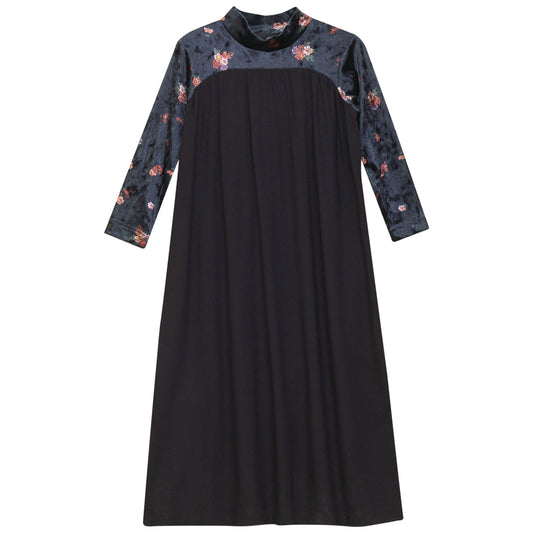 Mock Neck Floral Dress