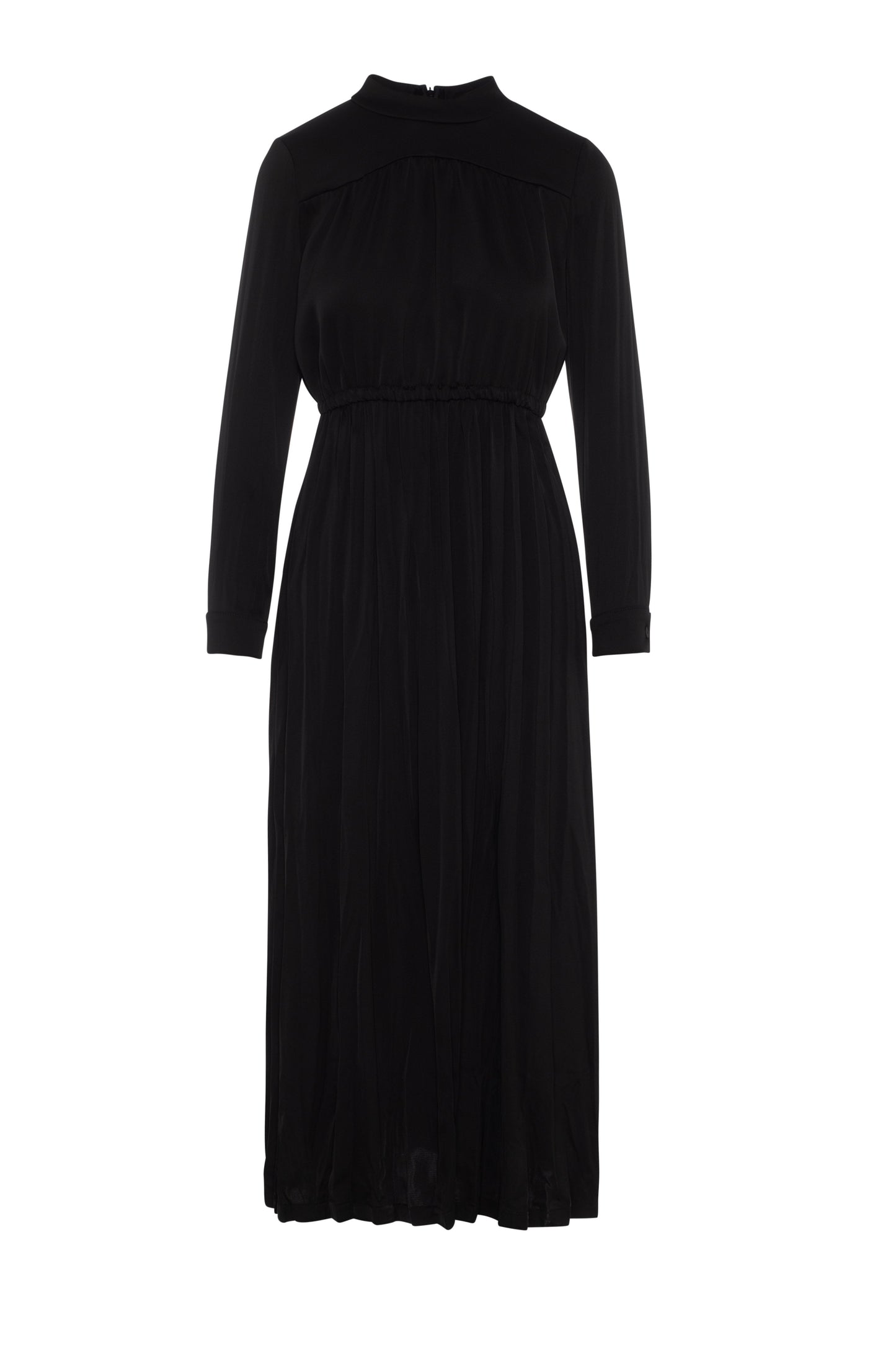 Pleated Mock Neck Dress
