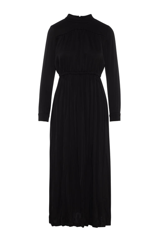 Pleated Mock Neck Dress