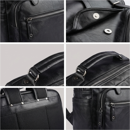 Men's Vegan Leather Backpack – Structured Travel Carry