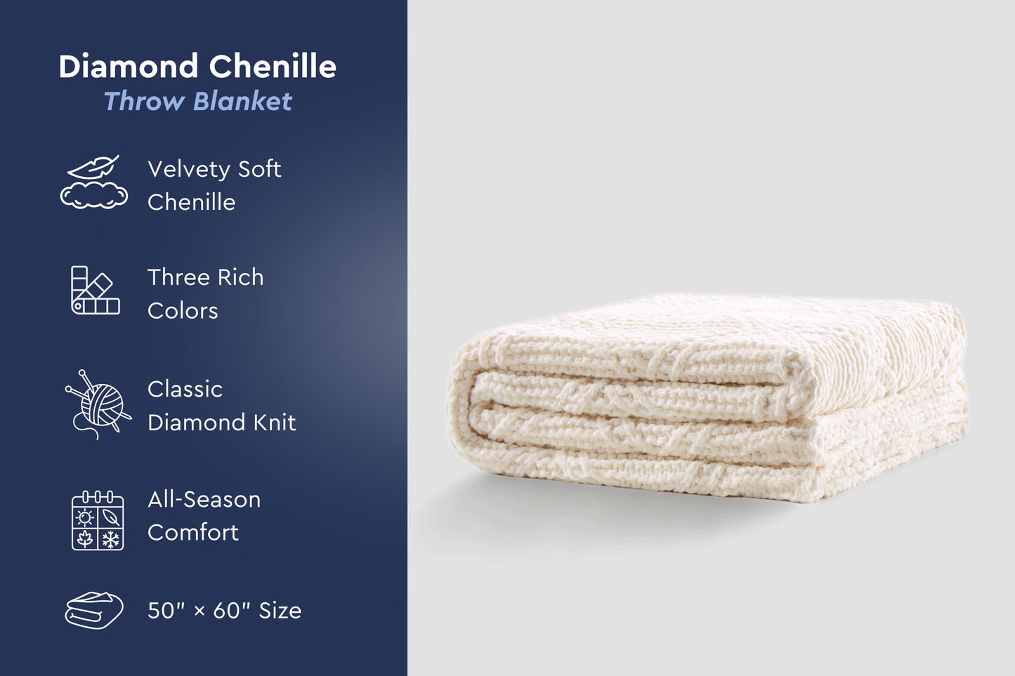 Diamond Chenille Throw Blanket
