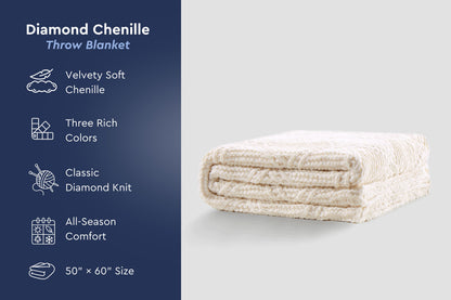 Diamond Chenille Throw Blanket
