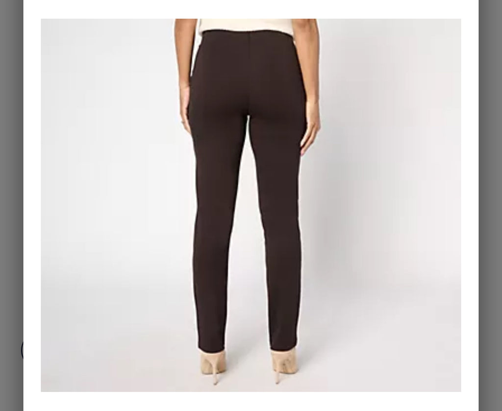 Belle by Kim Gravel Petite Ponte Hollywood Waist Full Length Pants