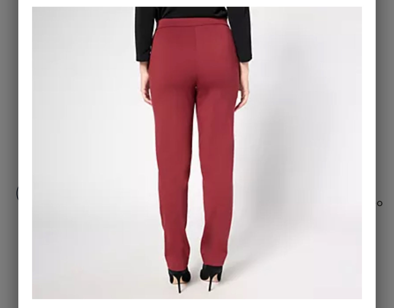 Tailored by Susan Graver Regular Sleek Ponte Straight Leg Trouser. Black/ Large