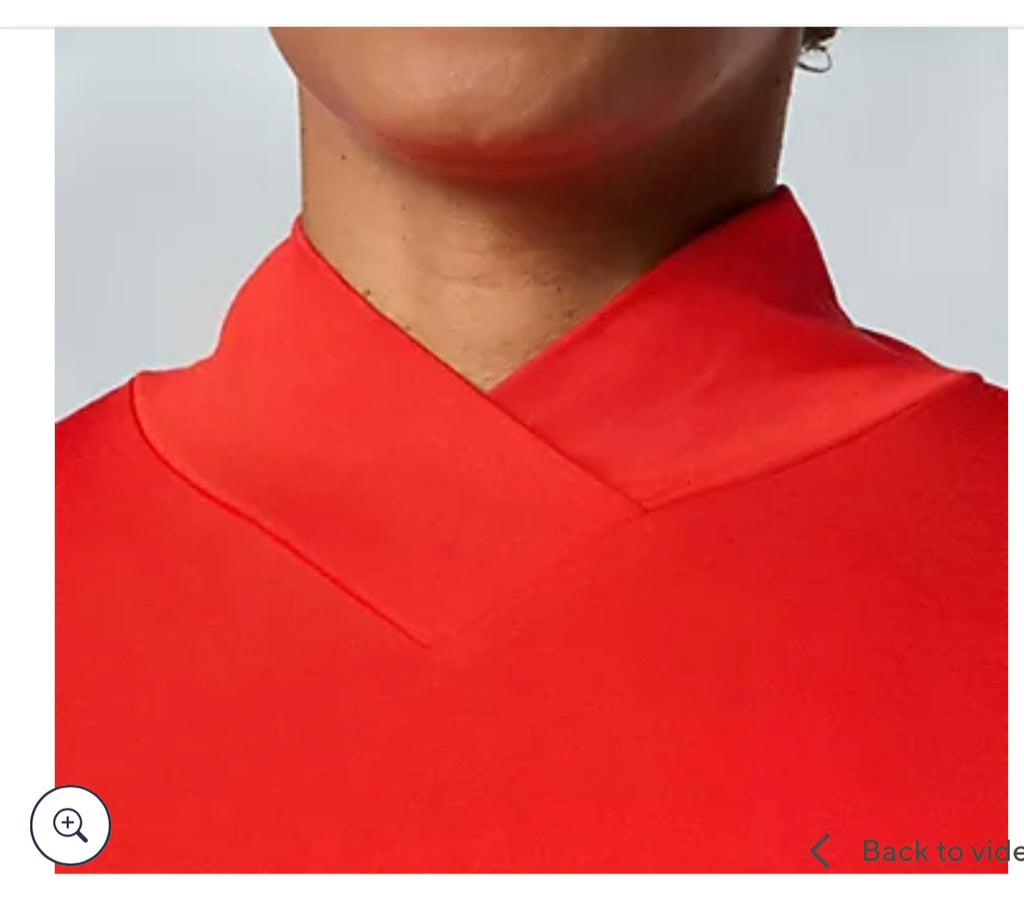 Attitudes by Renee Crossover Mock Neck Top/ Antique pink/Medium