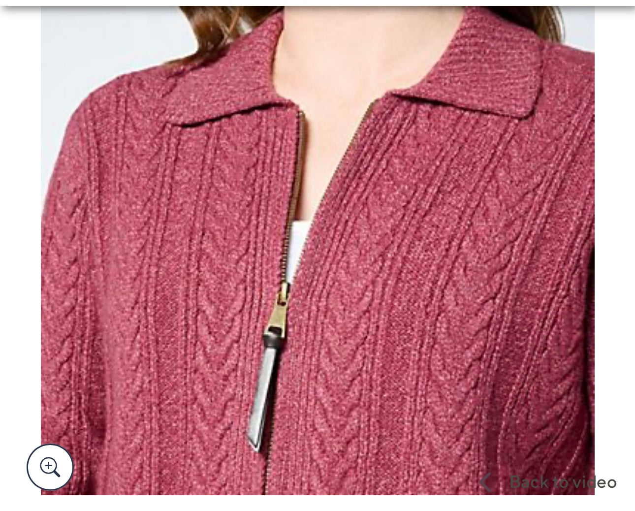 LOGO Life by Lori Goldstein Zip-Up Sweater