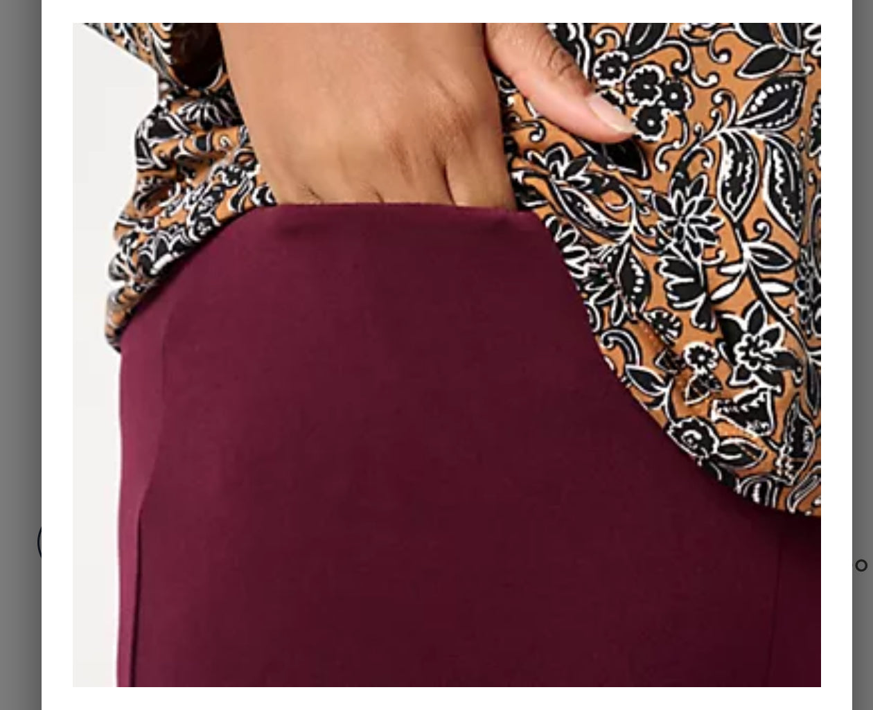 Susan Graver Modern Essentials Regular Liquid Knit Slim Pant. Merlot/ Large