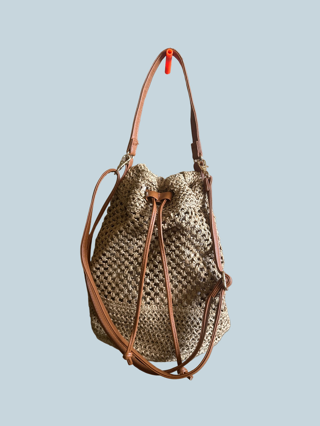 Woven Straw Tote Bag. Secondhand. Medium