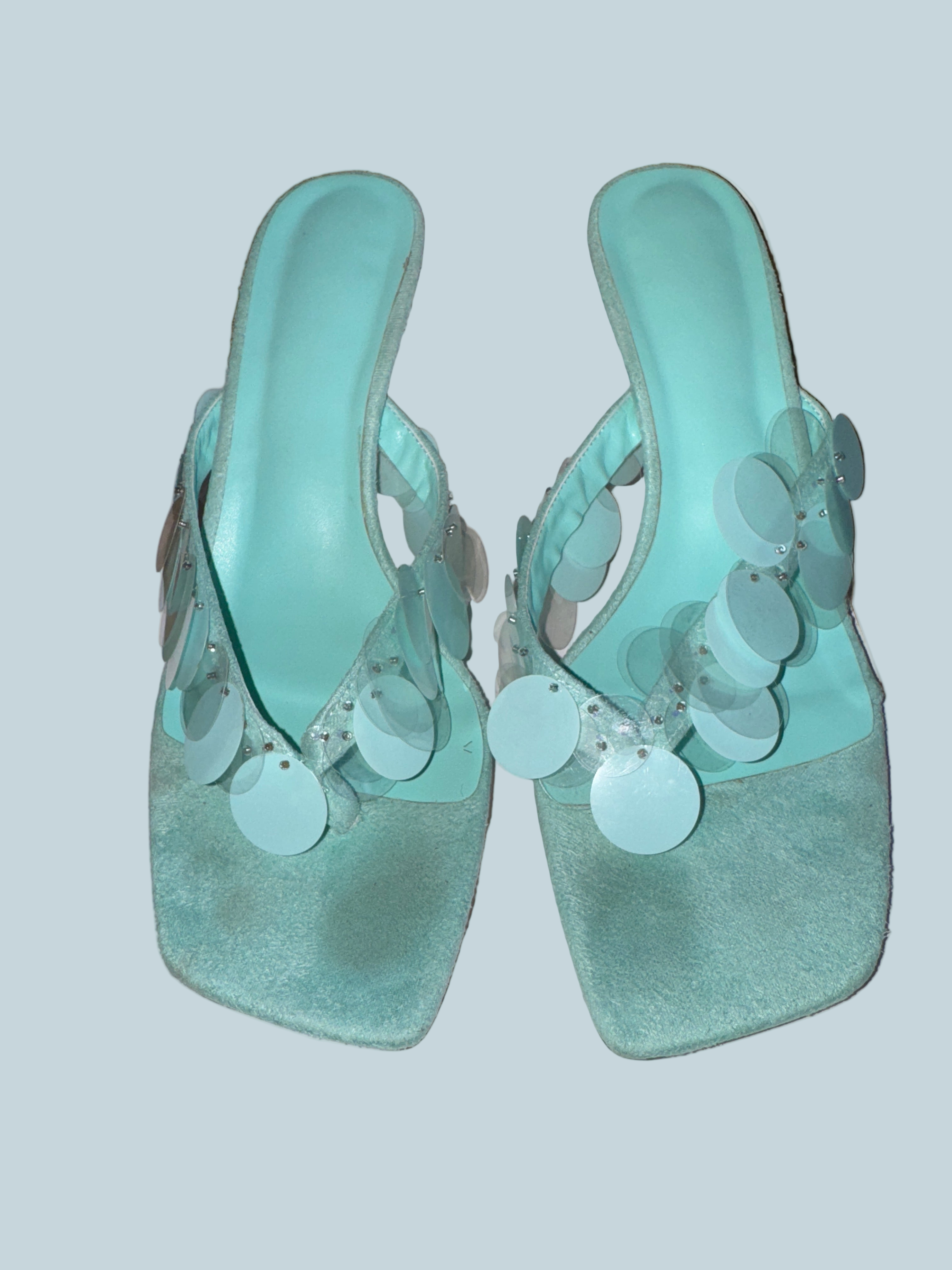 Women Kitten Heeled Slide Shoe Sandals. Second hand. Size 8