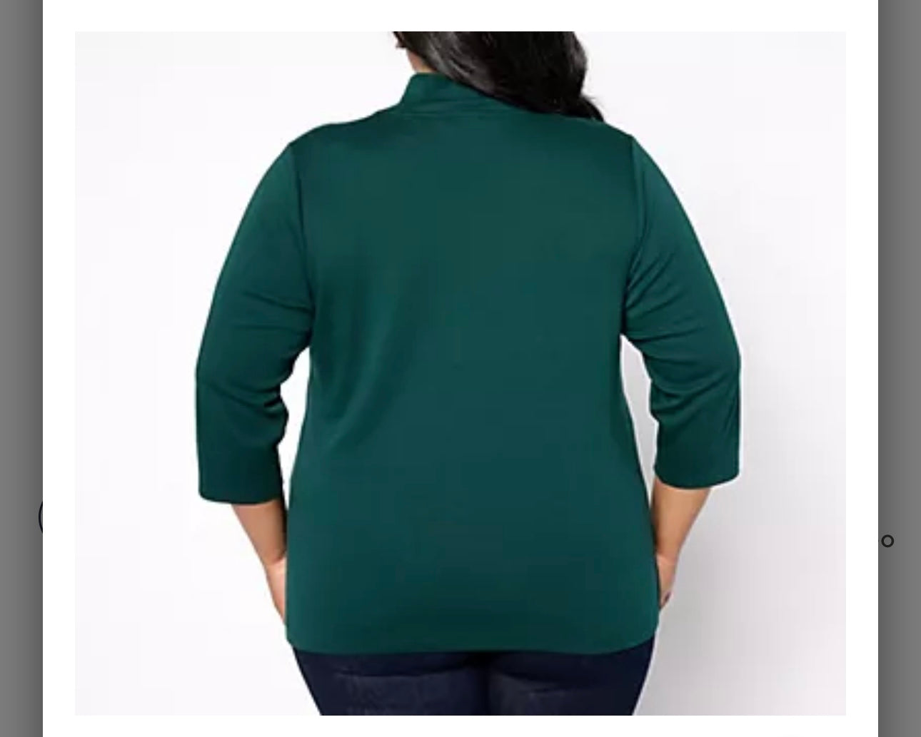 Isaac Mizrahi Live! Estate Mock Neck 3/4 Sleeve Cotton Top