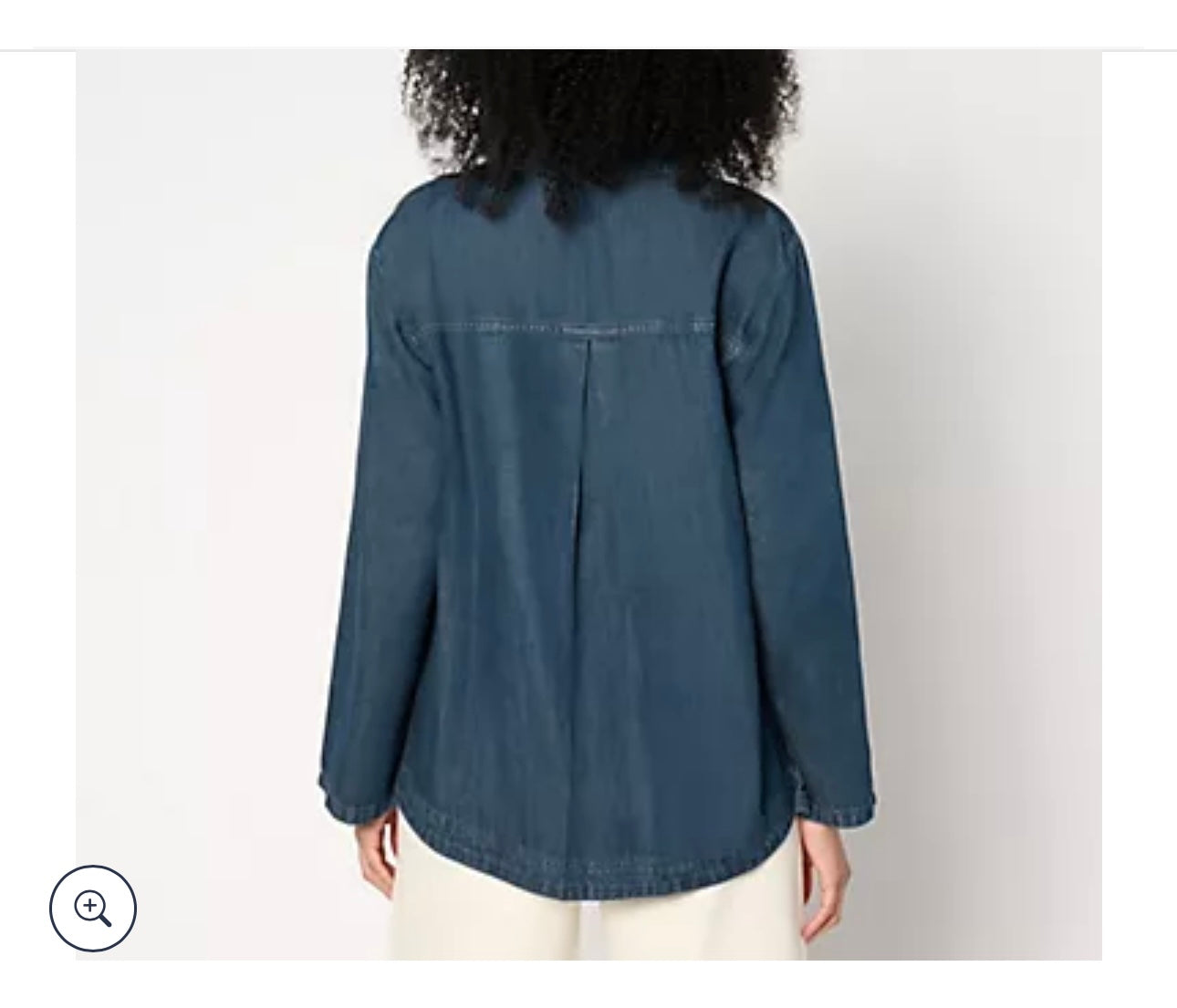 Me by Jennie Garth Eden Drapey Denim Popover Blouse