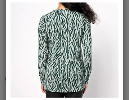 Belle by Kim Gravel Rayon Spandex Animal Instincts Top. Fired Brick/Large