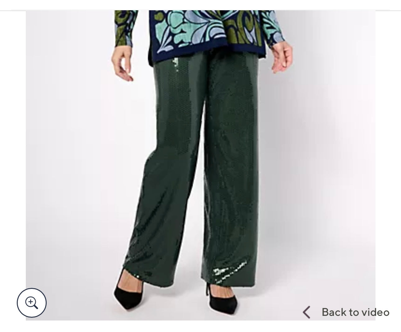 Dennis Basso Regular Sequin Knit Wide Leg Pull-On Pants