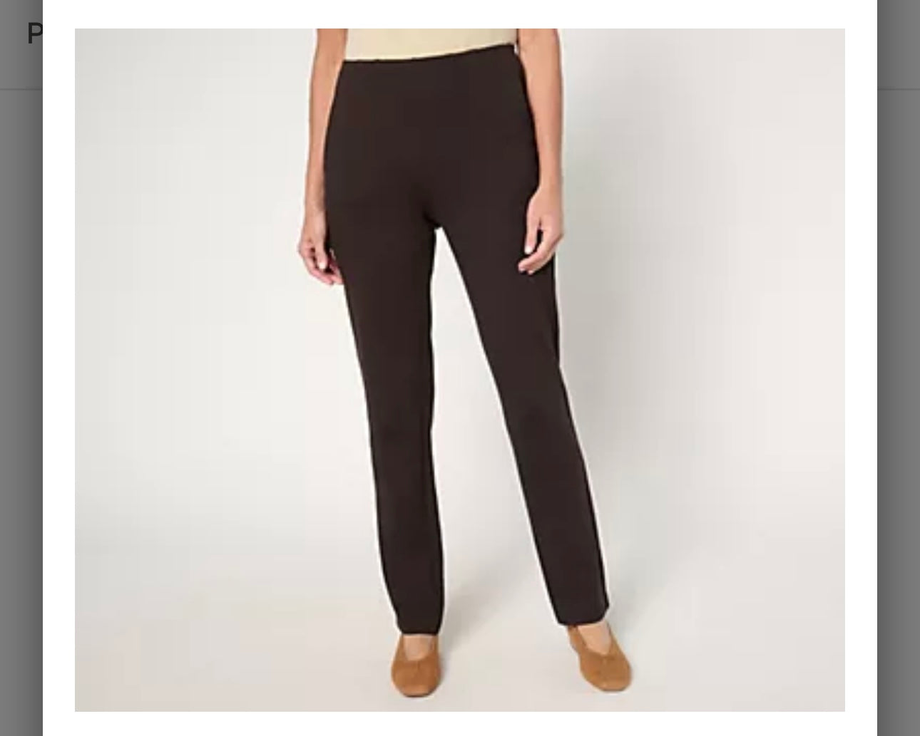 Belle by Kim Gravel Petite Ponte Hollywood Waist Full Length Pants