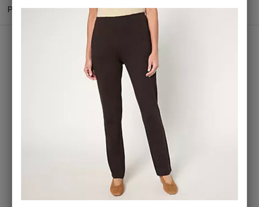 Belle by Kim Gravel Petite Ponte Hollywood Waist Full Length Pants