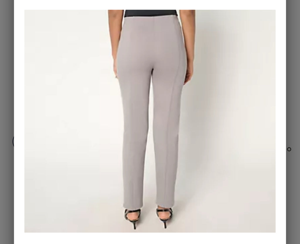 Susan Graver Regular Ponte Knit Pull-On Pants w/ Seam Detail