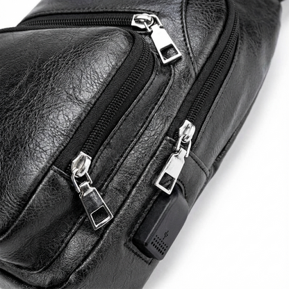 Men’s Leather Sling Bag – Secure Anti-Theft