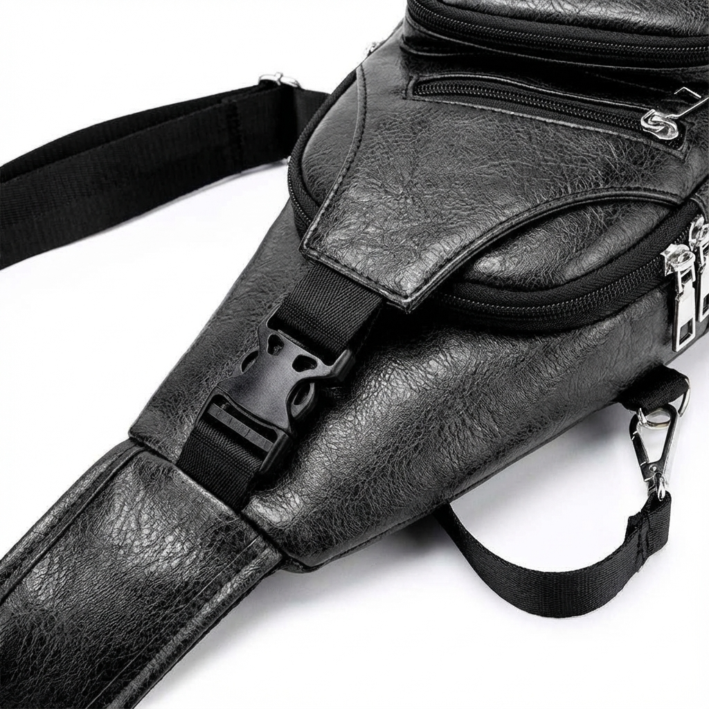 Men’s Leather Sling Bag – Secure Anti-Theft