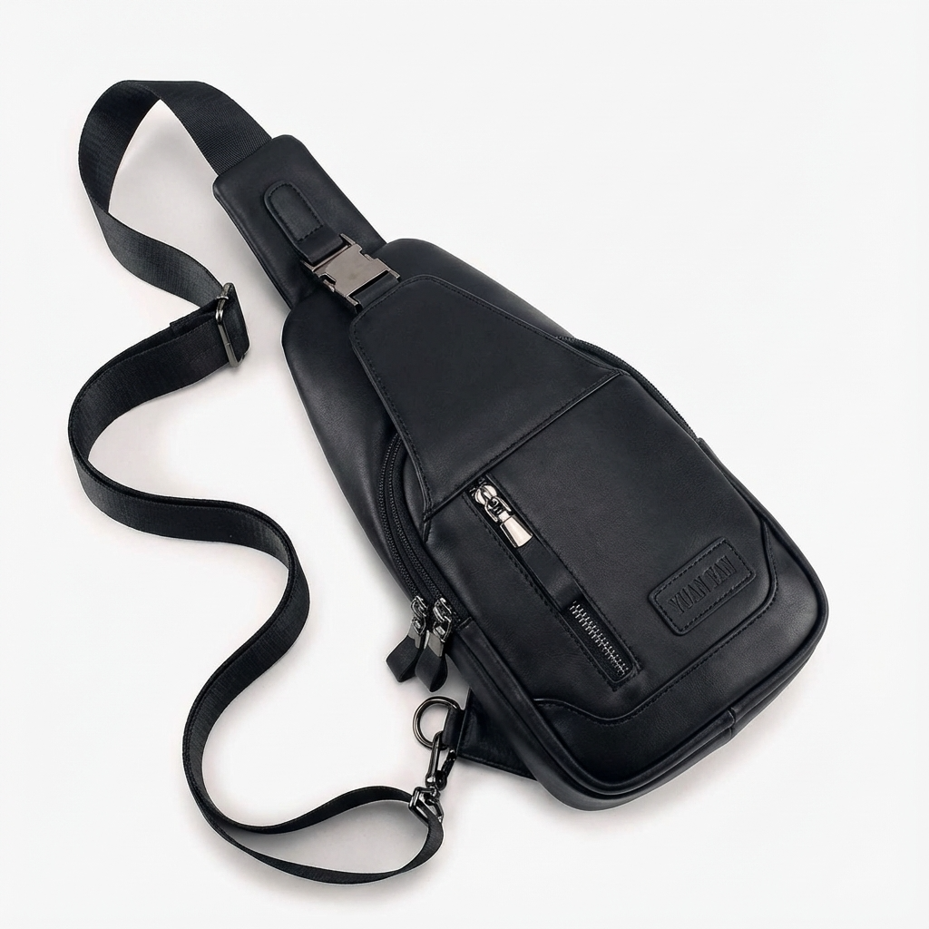 Men's Vegan Leather Sling Bag – Compact Travel Carry