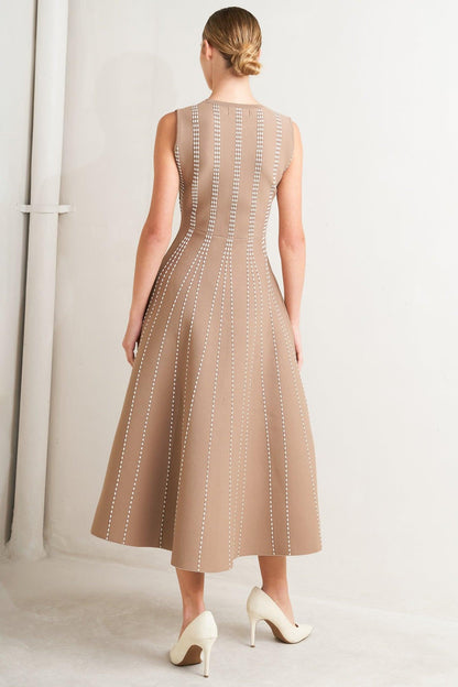 PERFECTLY POISED JACQUARD SWEATER MIDI DRESS