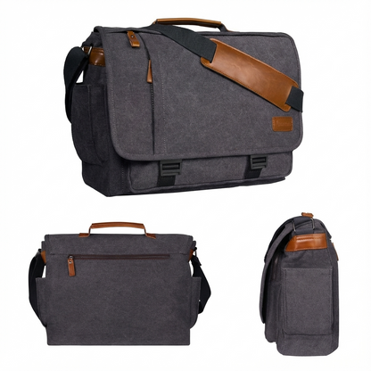 Men's Canvas Messenger Bag – Large Format Commuter Carry