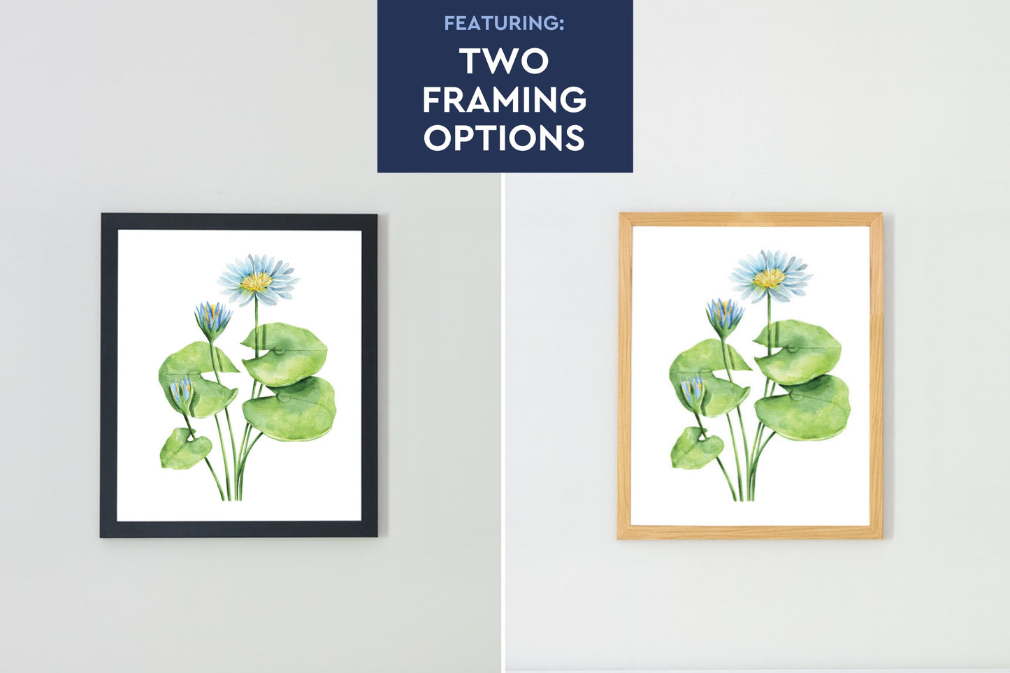 Watercolor Florals Art Print, Framed (12" x 16")
